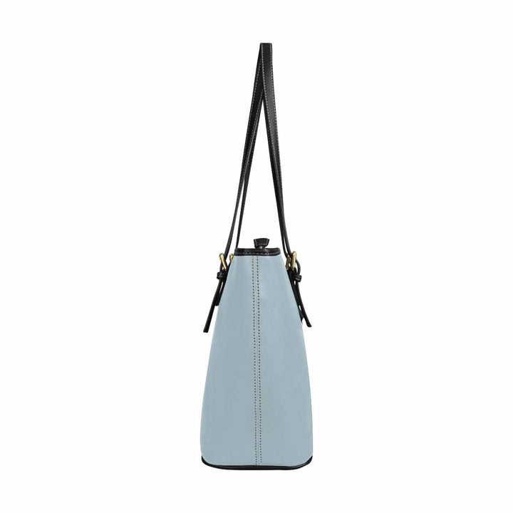 Large Leather Tote Shoulder Bag - Pastel Blue - Bags/Leather Tote Bags
