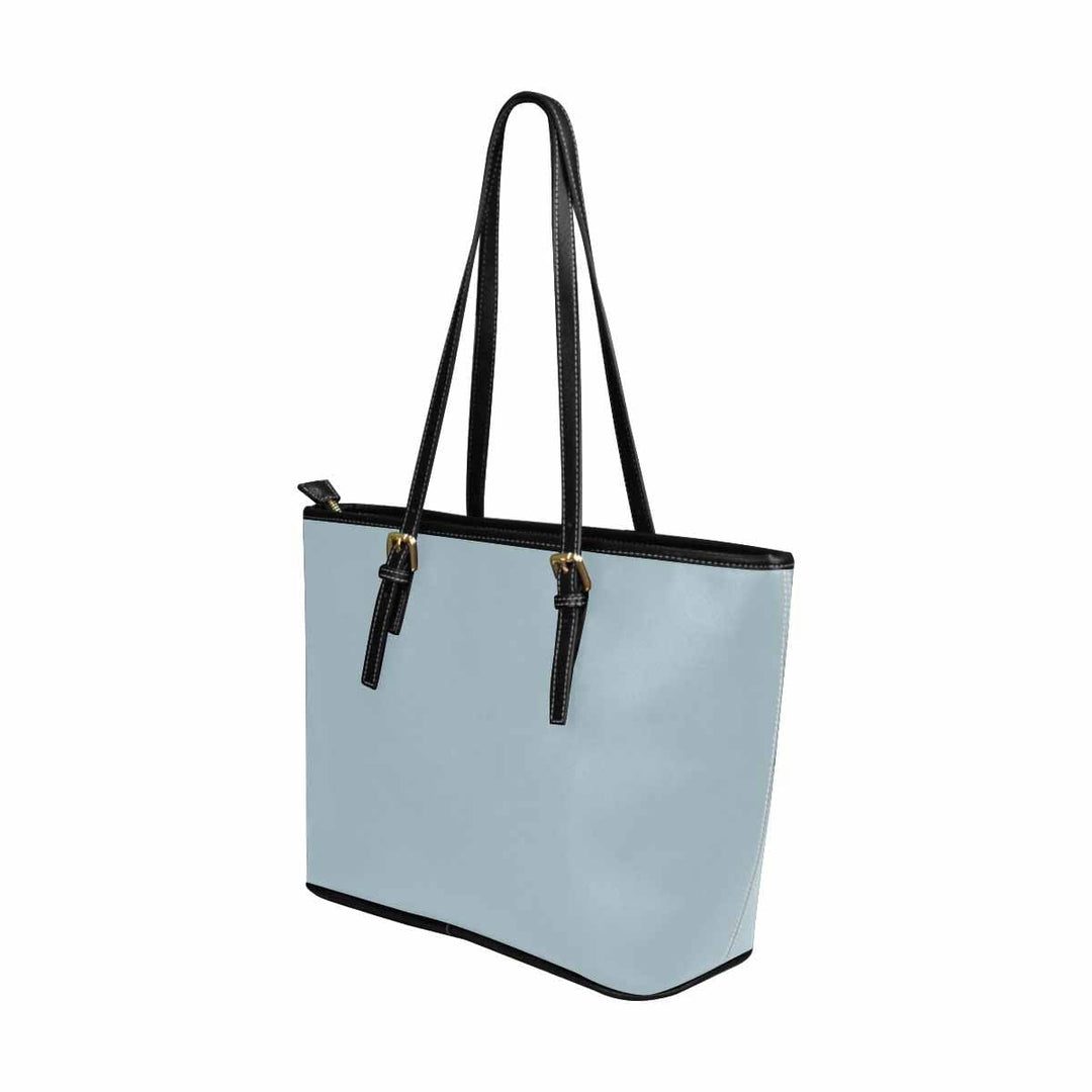Large Leather Tote Shoulder Bag - Pastel Blue - Bags/Leather Tote Bags