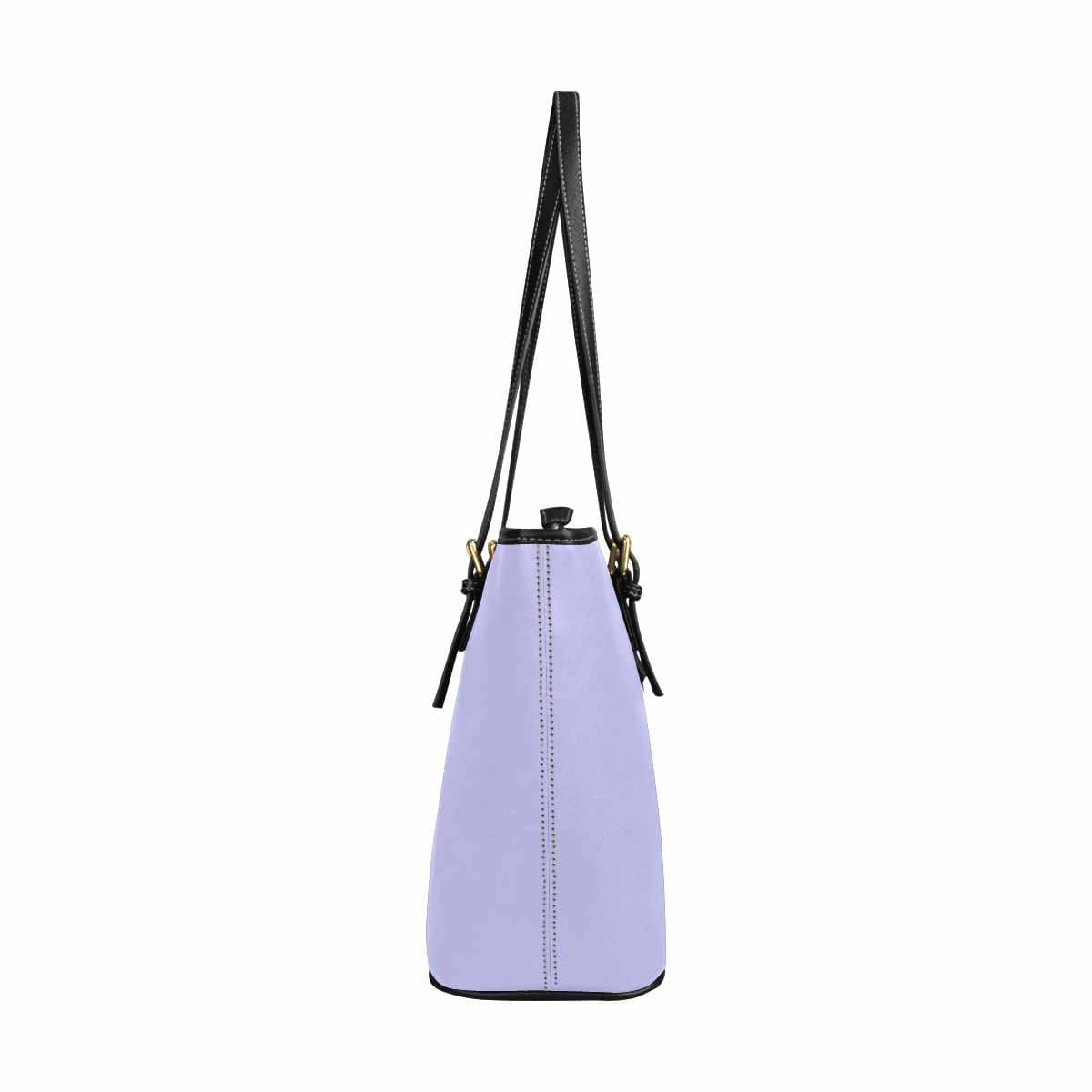 Large Leather Tote Shoulder Bag - Periwinkle Purple - Bags | Leather Tote Bags
