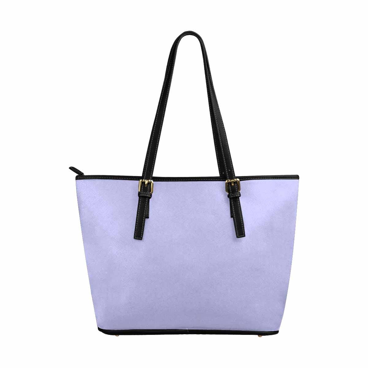 Large Leather Tote Shoulder Bag - Periwinkle Purple - Bags | Leather Tote Bags