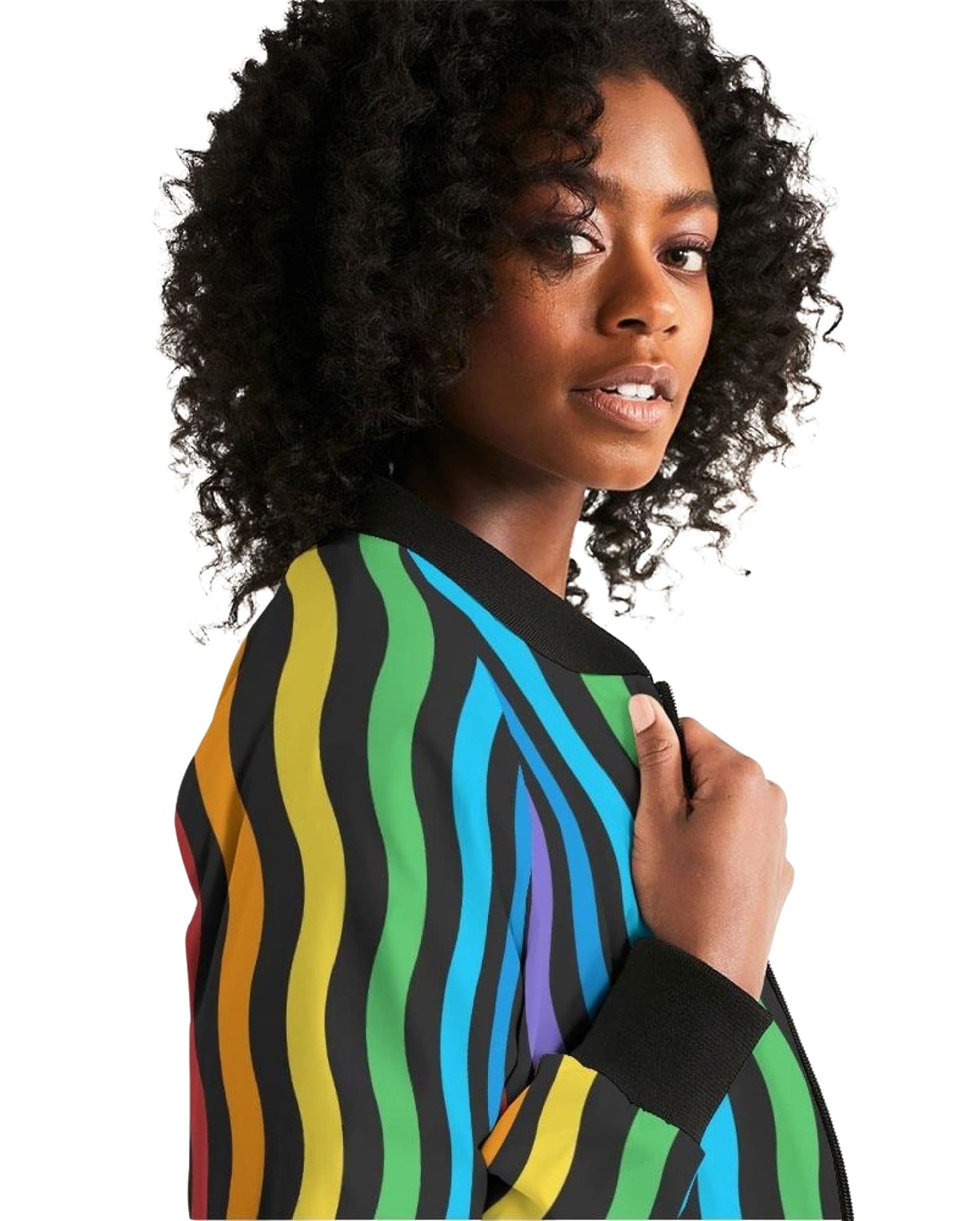 Rainbow Stripe Style Womens Bomber Jacket - Womens | Jackets | Bombers