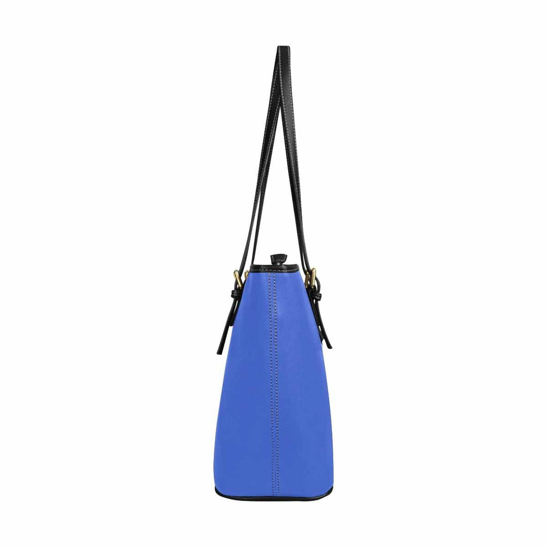 Large Leather Tote Shoulder Bag - Royal Blue - Bags | Leather Tote Bags