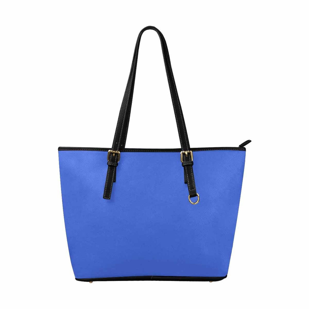 Large Leather Tote Shoulder Bag - Royal Blue - Bags | Leather Tote Bags