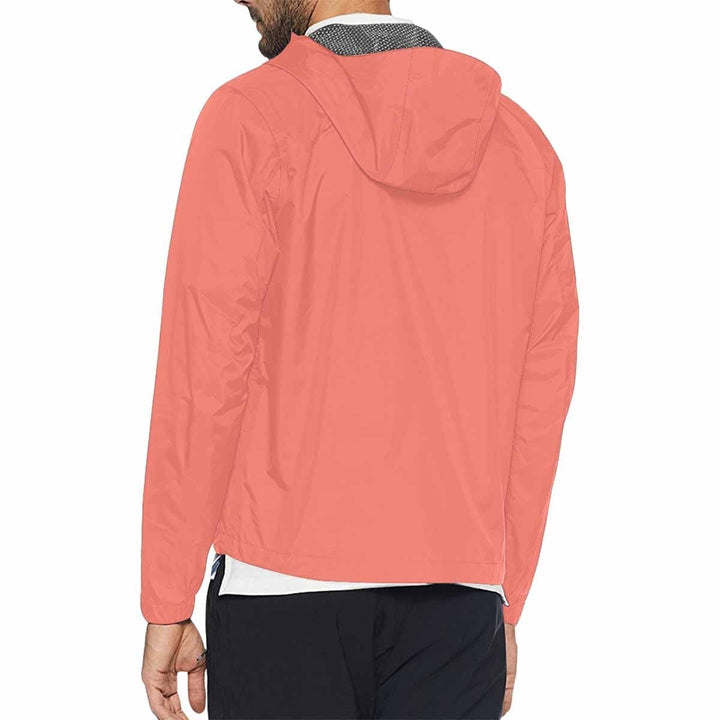 Salmon Red Hooded Windbreaker Jacket - Men / Women - Mens | Jackets