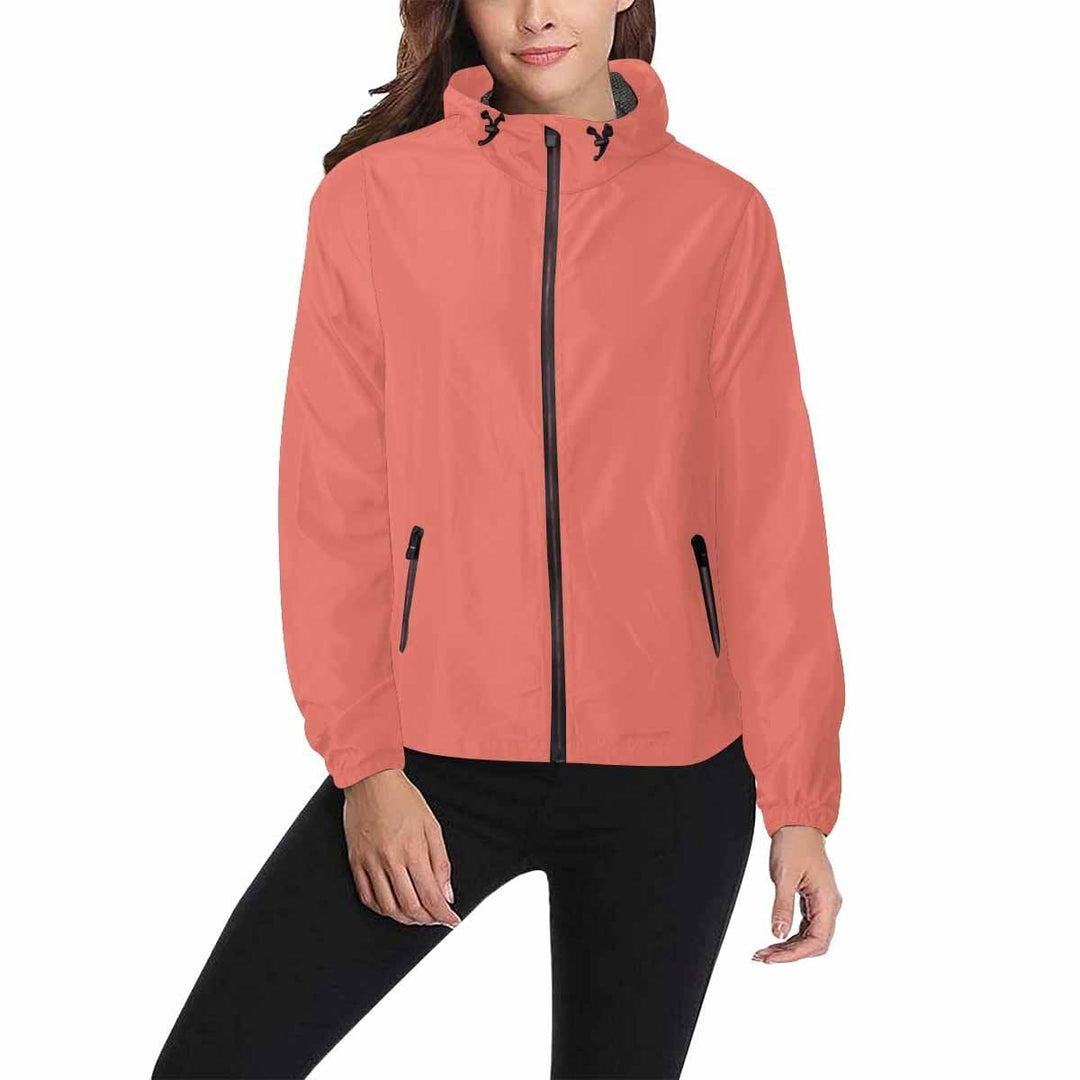 Salmon Red Hooded Windbreaker Jacket - Men / Women - Mens | Jackets