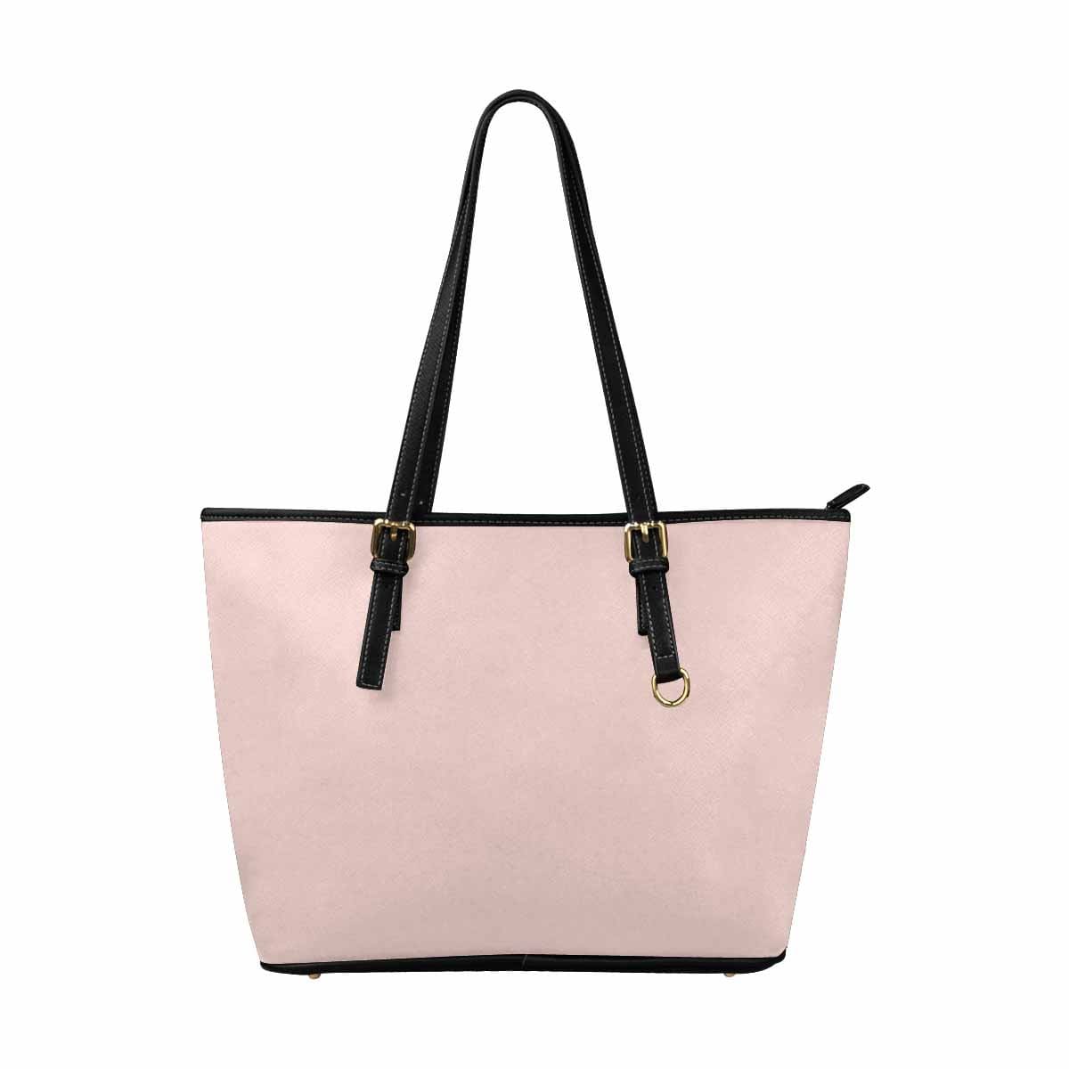 Large Leather Tote Shoulder Bag - Scallop Seashell Pink - Bags | Leather Tote