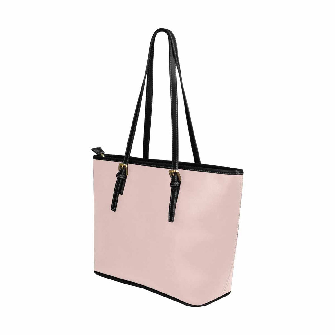 Large Leather Tote Shoulder Bag - Scallop Seashell Pink - Bags | Leather Tote