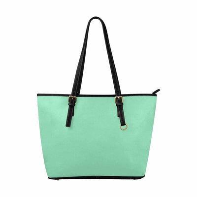 Large Leather Tote Shoulder Bag - Seafoam Green - Bags | Leather Tote Bags