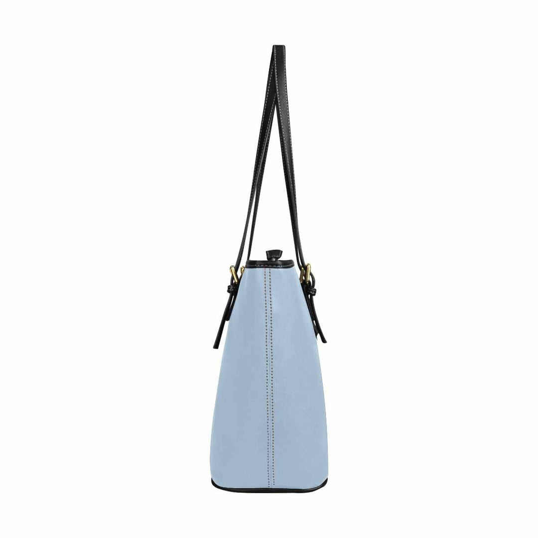 Large Leather Tote Shoulder Bag - Serenity Blue - Bags | Leather Tote Bags