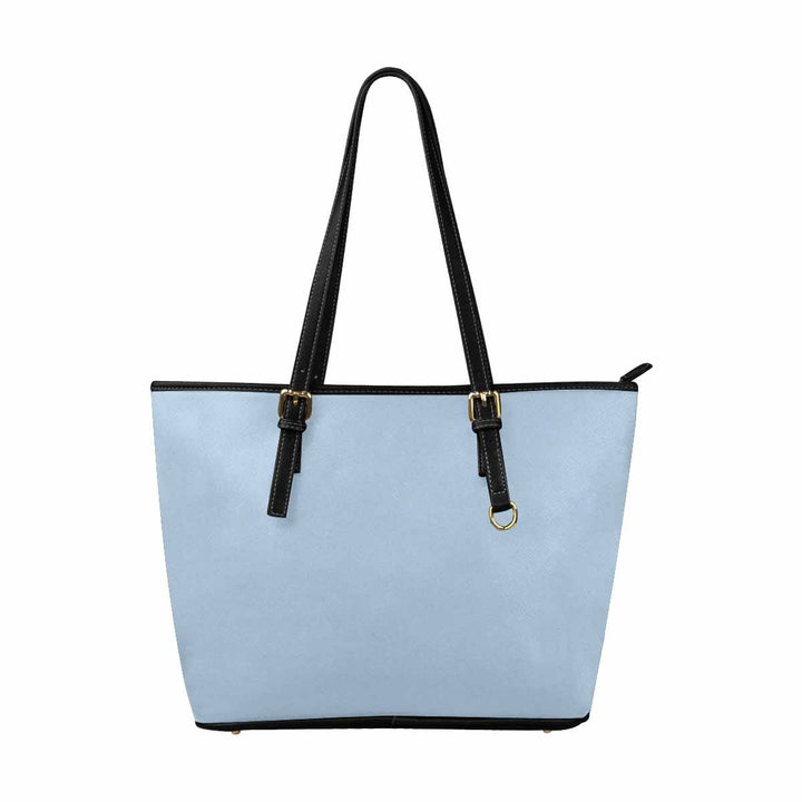 Large Leather Tote Shoulder Bag - Serenity Blue - Bags | Leather Tote Bags