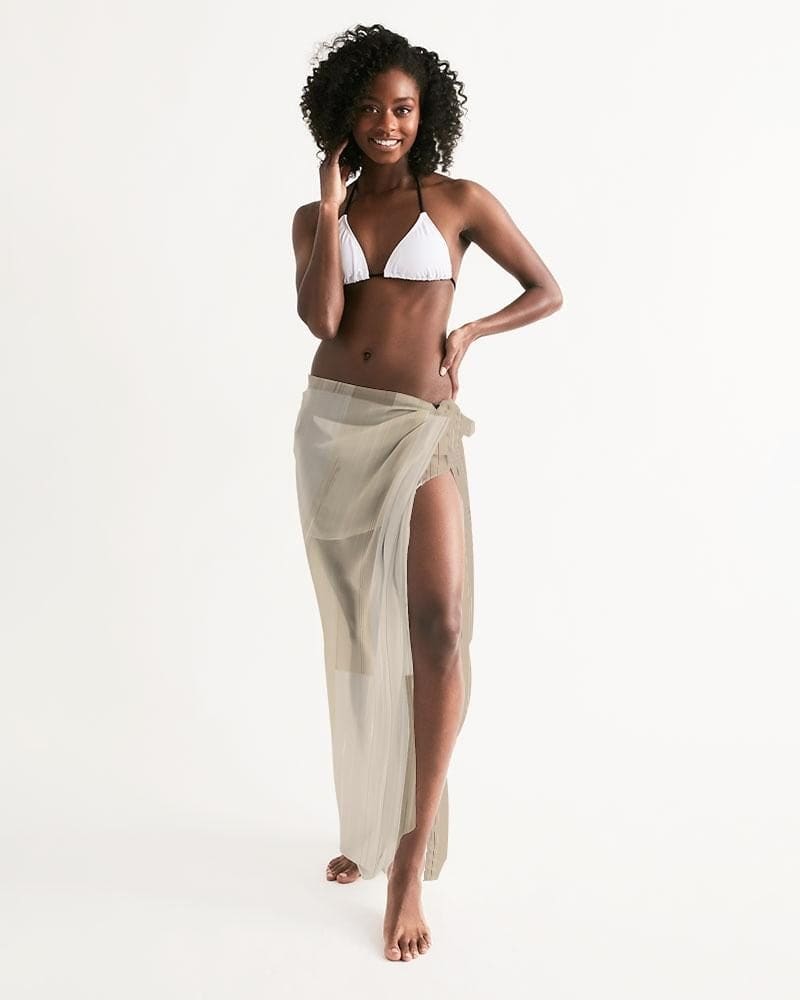 Sheer Beige Swimsuit Cover Up - Womens | Oversized Scarf | Sarong Swim Cover