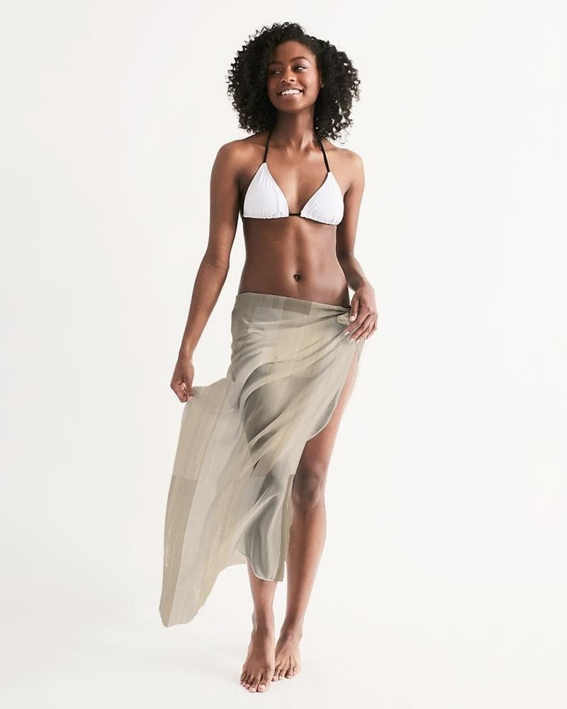 Sheer Beige Swimsuit Cover Up - Womens | Oversized Scarf | Sarong Swim Cover