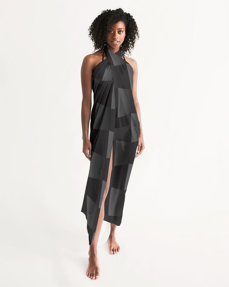 Sheer Black Squared Swimsuit Cover Up - Womens | Swimwear | Sarong Wrap