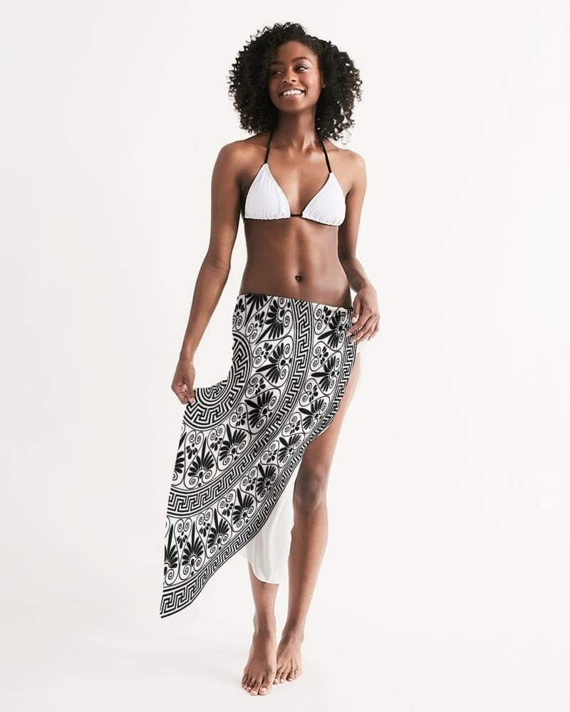 Sheer Bohemian Black Swimsuit Cover Up - Womens | Oversized Scarf | Sarong Swim