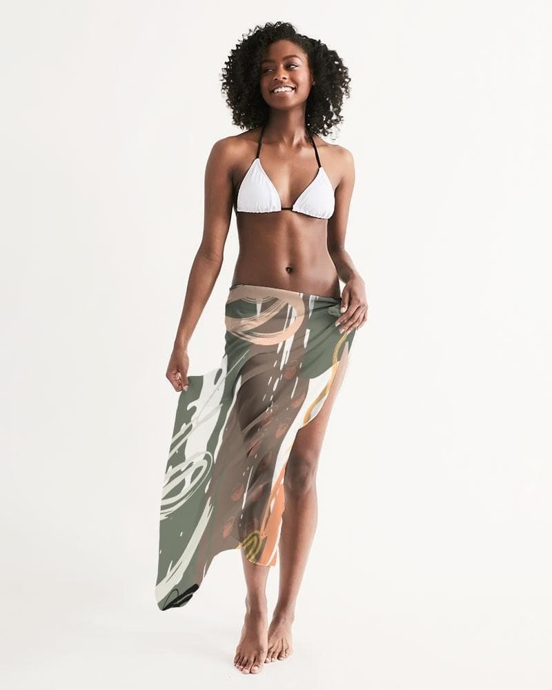 Sheer Circular Multicolor Green Swimsuit Cover Up - Womens | Oversized Scarf
