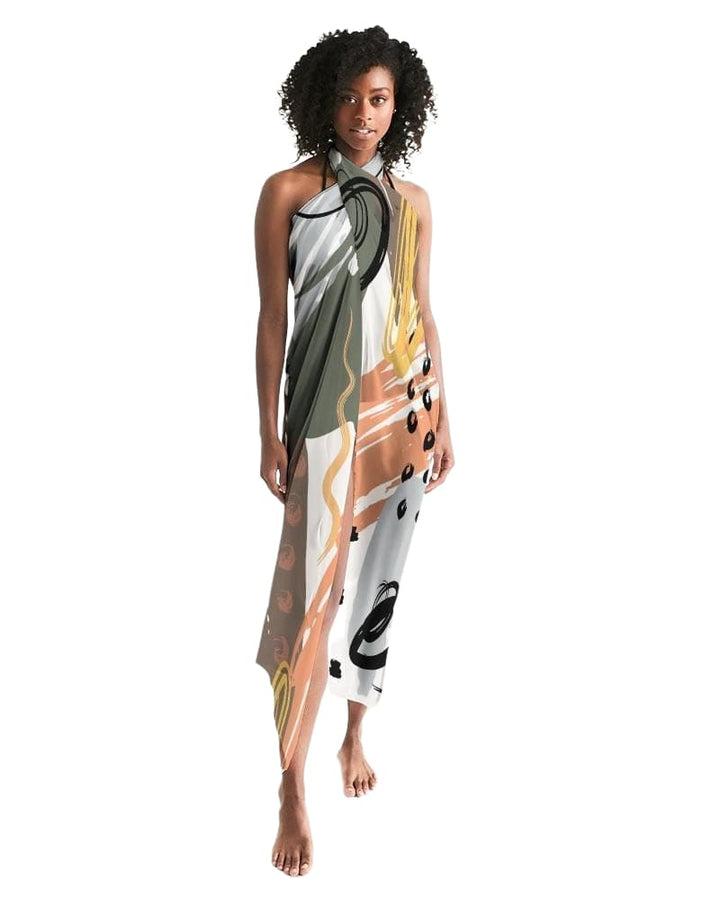 Sheer Circular Multicolor Green Swimsuit Cover Up - Womens | Oversized Scarf