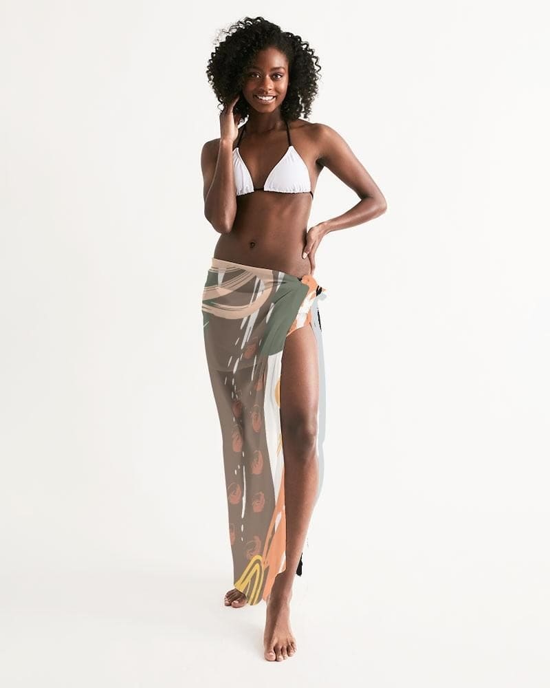 Sheer Circular Multicolor Green Swimsuit Cover Up - Womens | Oversized Scarf