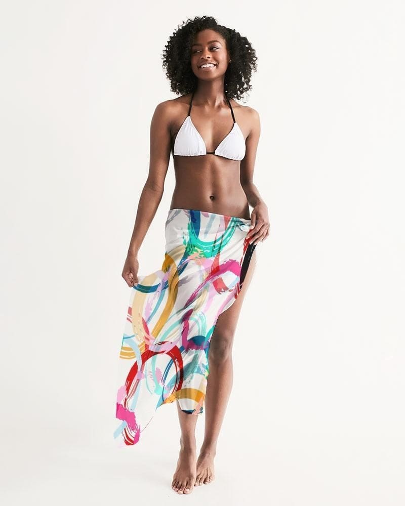 Sheer Circular Multicolor Swimsuit Cover Up - Womens | Oversized Scarf | Sarong