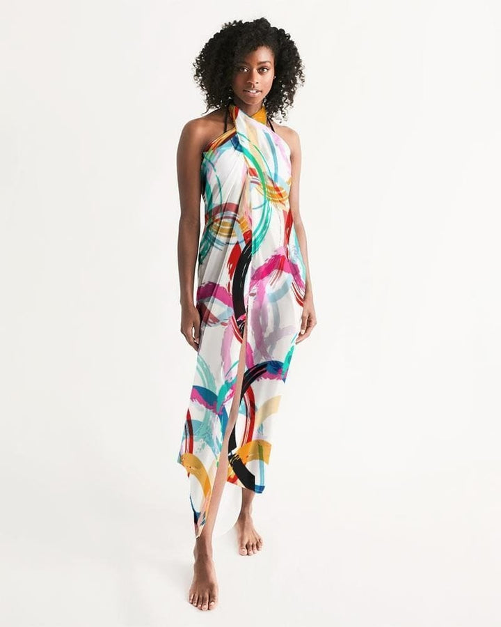 Sheer Circular Multicolor Swimsuit Cover Up - Womens | Oversized Scarf | Sarong