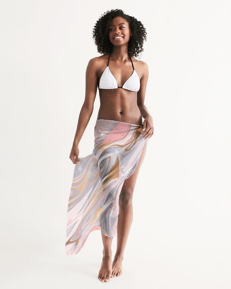 Sheer Love Marble Swimsuit Cover Up - Womens | Oversized Scarf | Sarong Swim