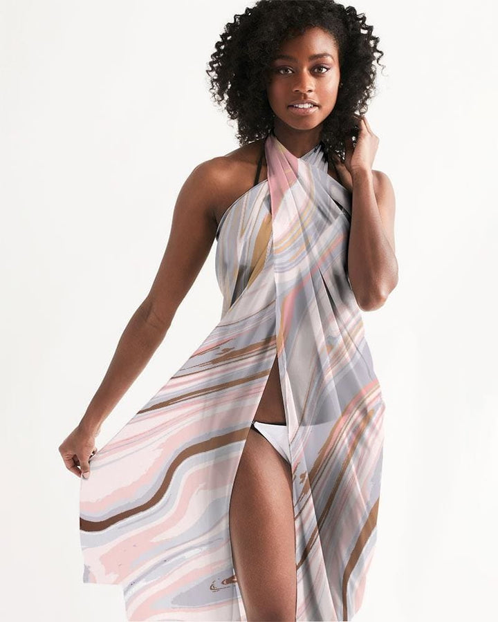 Sheer Love Marble Swimsuit Cover Up - Womens | Oversized Scarf | Sarong Swim