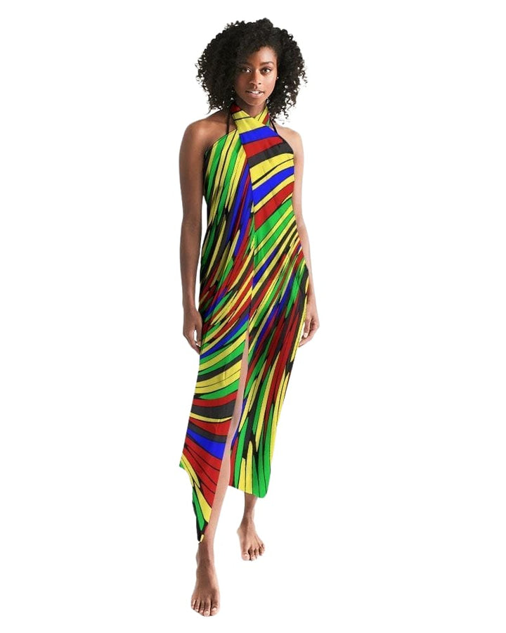 Sheer Multicolor Swimsuit Cover Up - Womens | Oversized Scarf | Sarong Swim