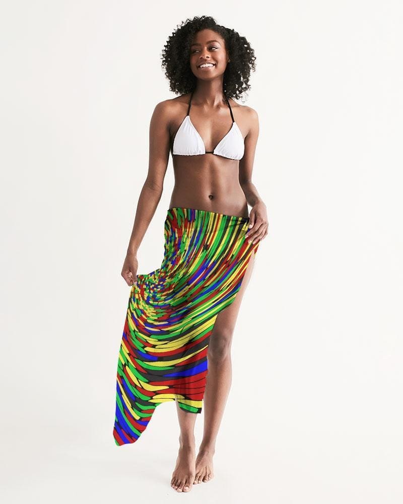 Sheer Multicolor Swimsuit Cover Up - Womens | Oversized Scarf | Sarong Swim