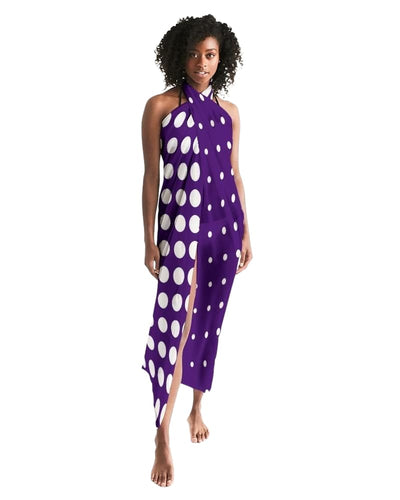 Sheer Purple Dotted Style Swim Cover Up - Womens | Swimwear | Sarong Wrap