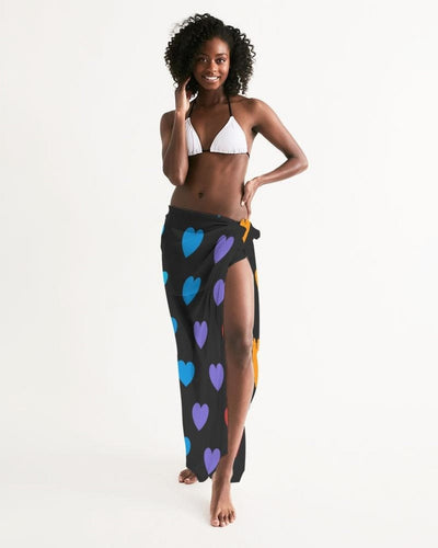 Sheer Rainbow Heart Swimsuit Cover Up - Womens | Swimwear | Sarong Wrap