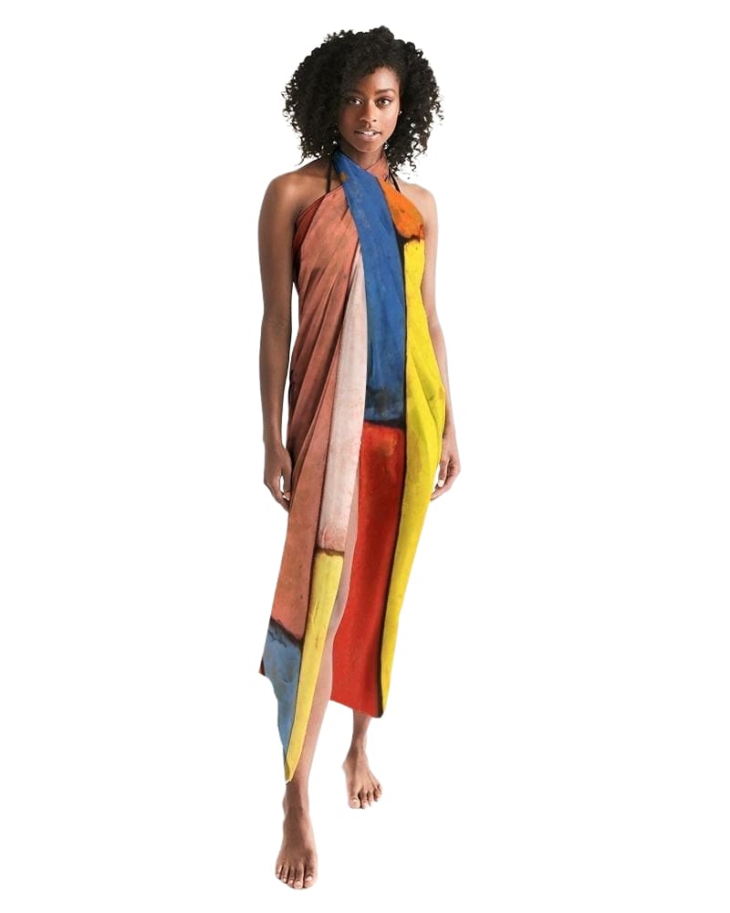 Sheer Sarong Swimsuit Cover Up Wrap / Block Multicolor - Womens | Swimwear |