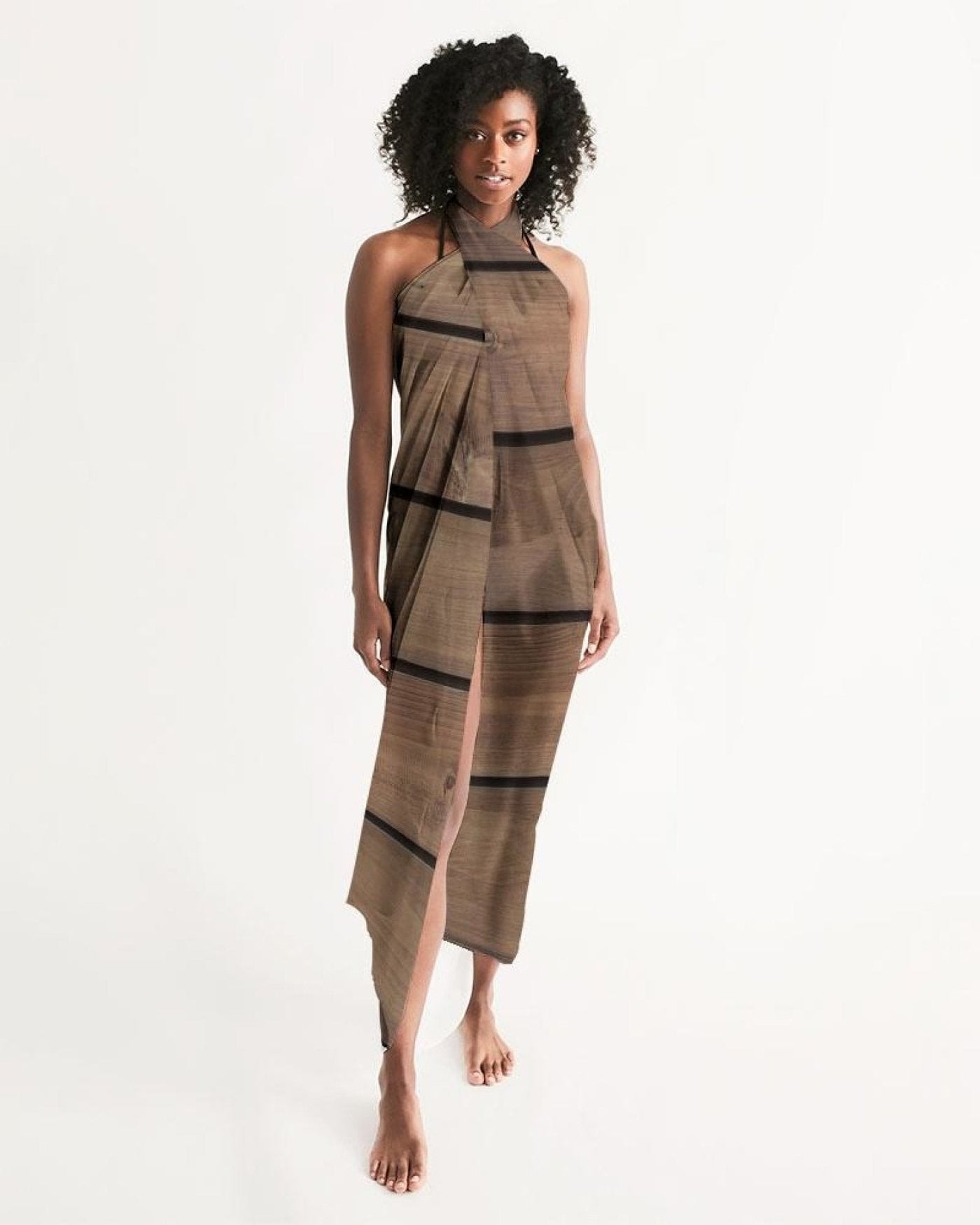 Sheer Sarong Swimsuit Cover Up Wrap / Brown Wood - Womens | Swimwear | Sarong