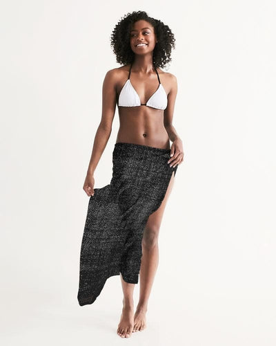 Sheer Sarong Swimsuit Cover Up Wrap / Distressed Black - Womens | Oversized