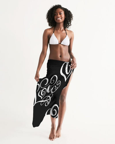 Sheer Sarong Swimsuit Cover Up Wrap / Love Black - Womens | Swimwear | Sarong