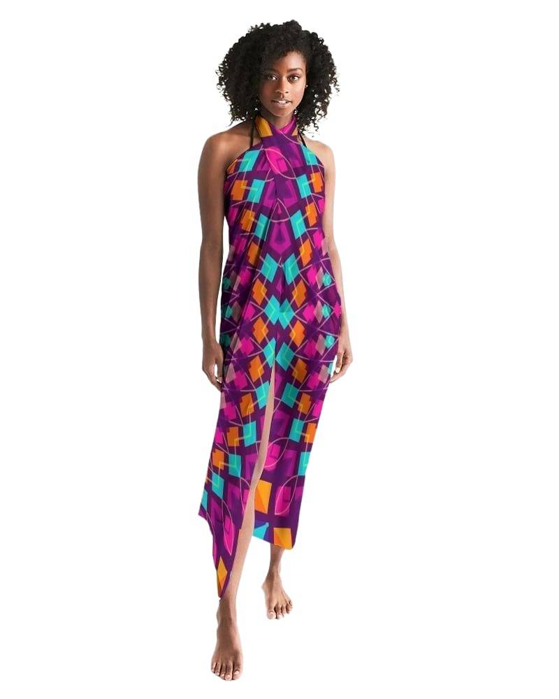 Sheer Sarong Swimsuit Cover Up Wrap / Purple Kaleidoscope - Womens | Swimwear |