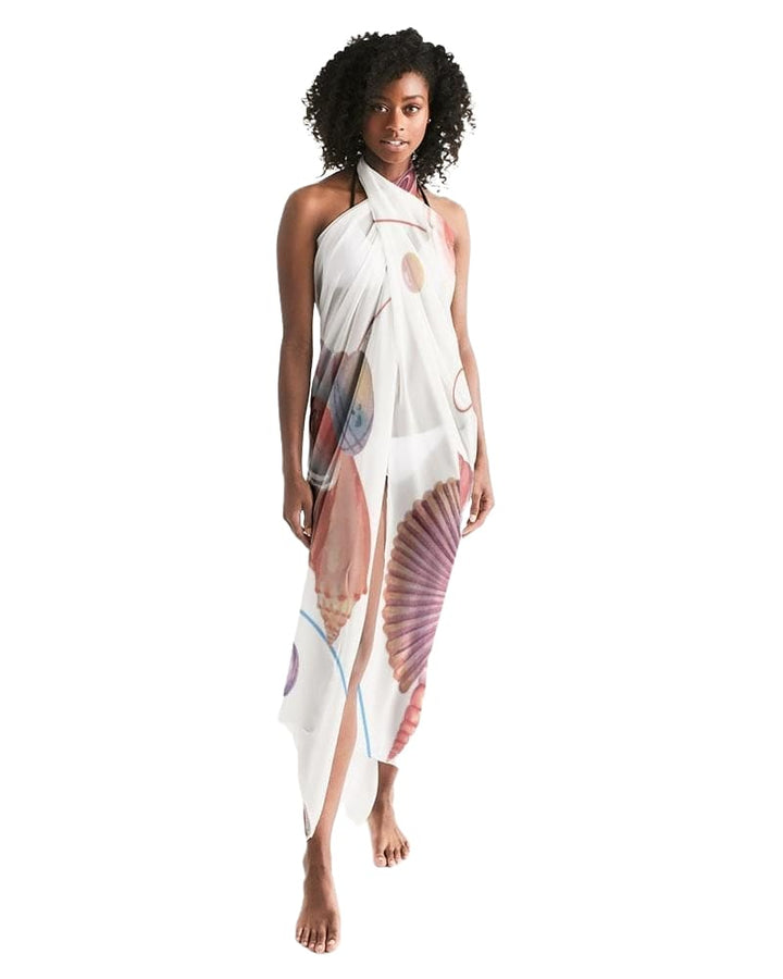 Sheer Sea Life Swimsuit Cover Up - Womens | Oversized Scarf | Sarong Swim Cover