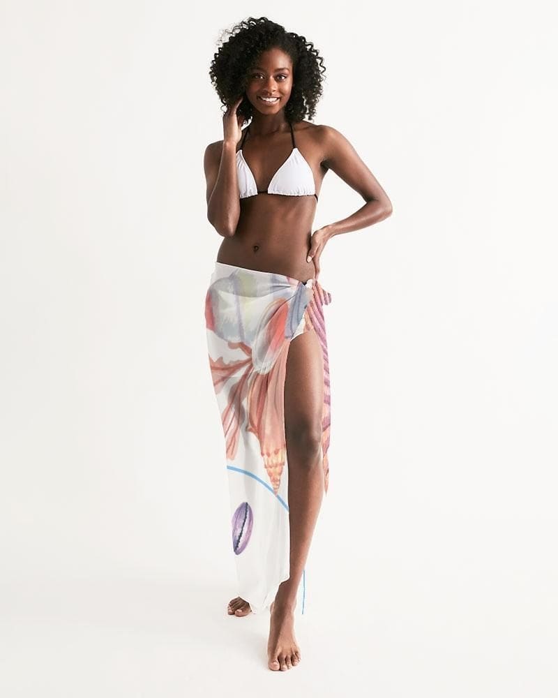 Sheer Sea Life Swimsuit Cover Up - Womens | Oversized Scarf | Sarong Swim Cover