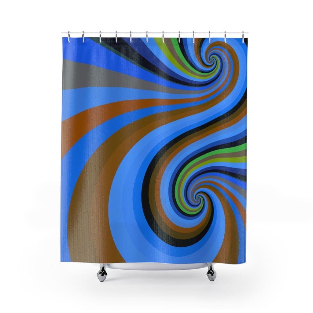 Shower Curtain Retro Swirl Multicolor Vintage Print S12 - Decorative | Shower