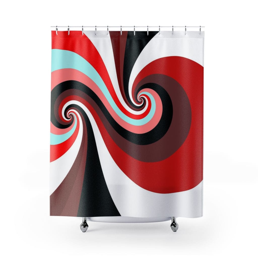 Shower Curtain Retro Swirl Multicolor Vintage Print S15 - Decorative | Shower