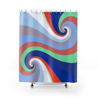 Shower Curtain Retro Swirl Multicolor Vintage Print S6 - Decorative | Shower