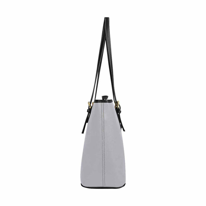 Large Leather Tote Shoulder Bag - Slate Gray - Bags | Leather Tote Bags