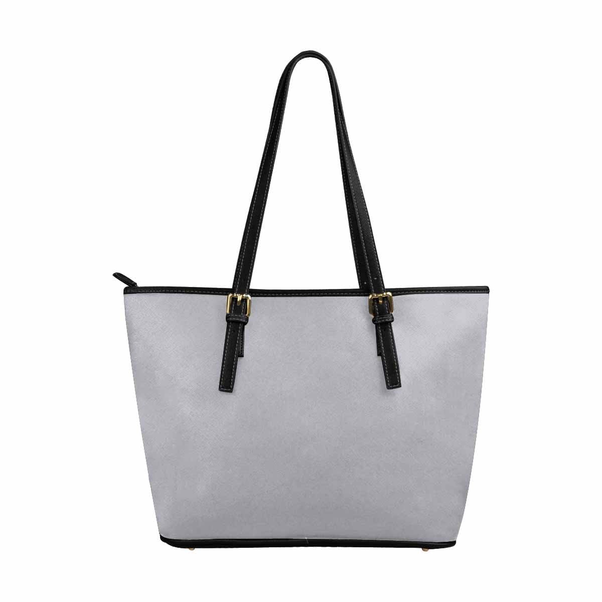 Large Leather Tote Shoulder Bag - Slate Gray - Bags | Leather Tote Bags