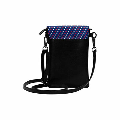 Small Cell Phone Purse Blue Red And White Striped Stars Print - Bags | Wallets