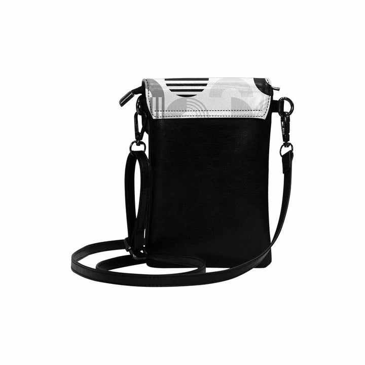 Small Cell Phone Purse Grey and Black Geometric Print - Bags | Crossbody Bags