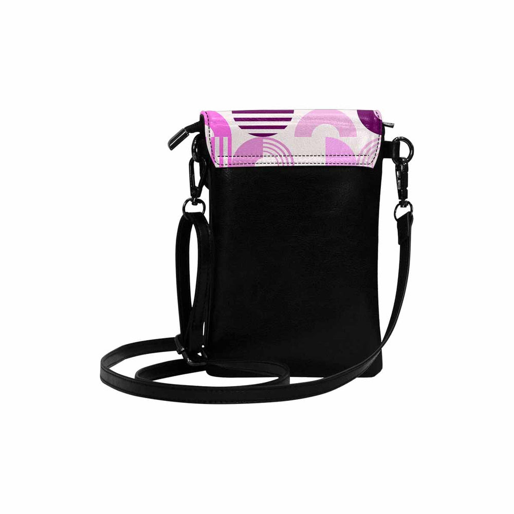 Small Cell Phone Purse Pink and Purple Geometric Print - S4585 - Bags