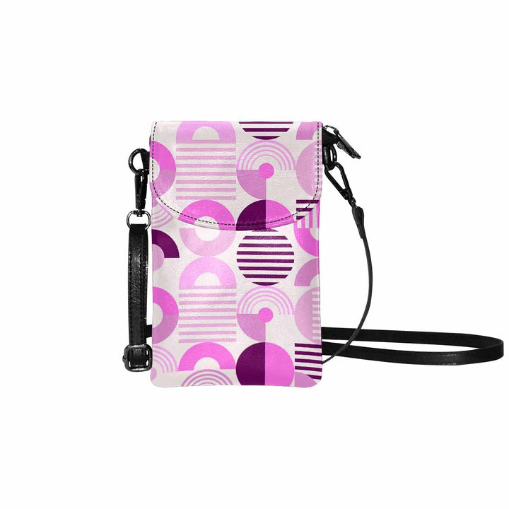 Small Cell Phone Purse Pink and Purple Geometric Print - S4585 - Bags