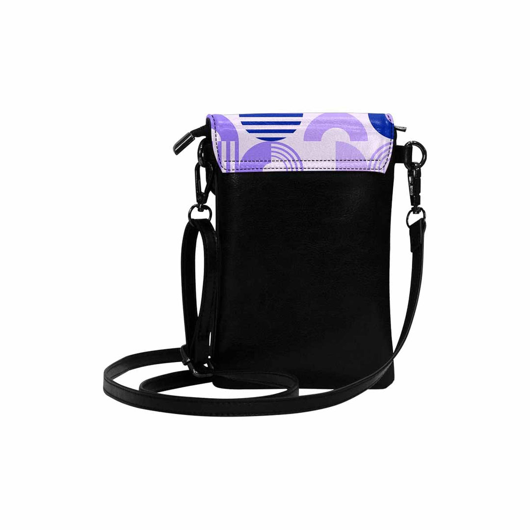 Small Cell Phone Purse Purple and Blue Geometric Print - S0121 - Bags