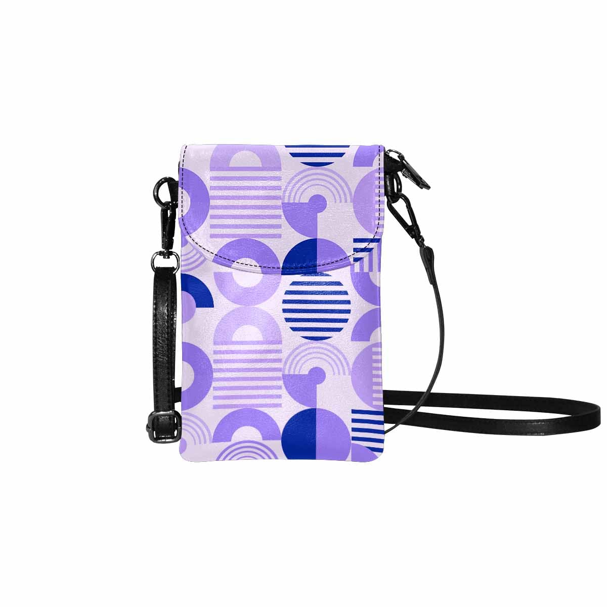 Small Cell Phone Purse Purple And Blue Geometric Print - S0121 - Bags | Wallets