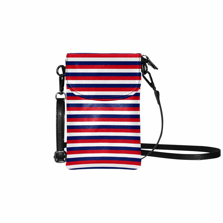 Small Cell Phone Purse Red White Blue Striped Print - Bags | Crossbody Bags