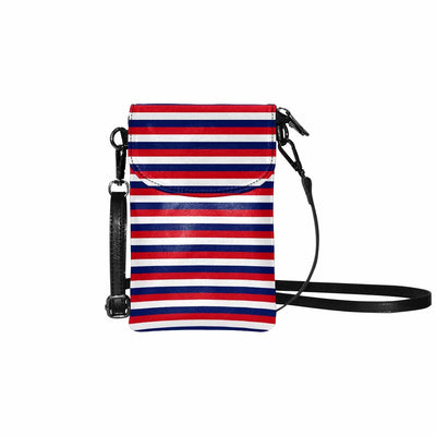 Small Cell Phone Purse Red White Blue Striped Print - Bags | Wallets | Phone