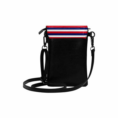 Small Cell Phone Purse Red White Blue Striped Print - Bags | Wallets | Phone